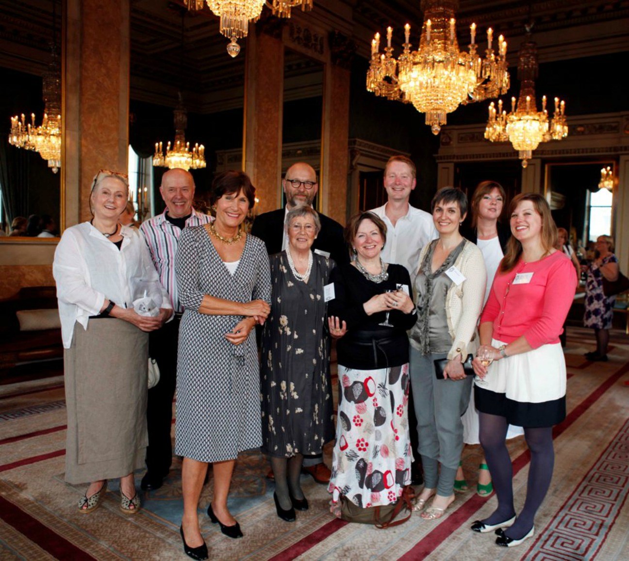 The winners: back row from left to right: Caroline Weir, Robin Weir, Tim Hayward, Mark Diacono and Niki Segnit; front row from left to right: Josceline Dimbleby, Anna del Conte, Sheila Dillon, Sybil Kapoor and Felicity Cloake